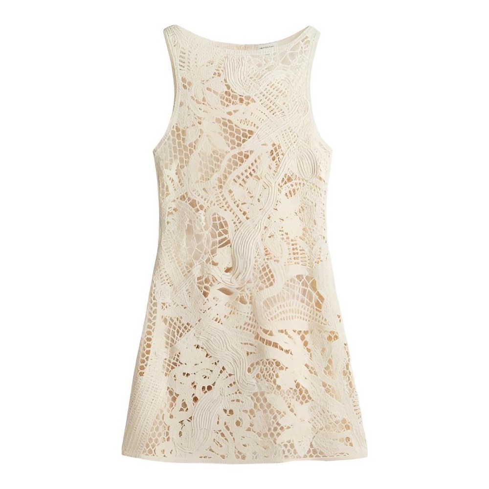 NWT Elegant Cream Lace Dress - Picture 2 of 12